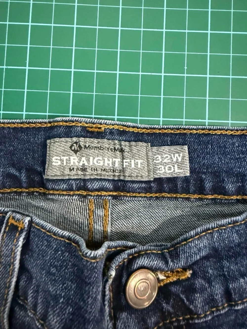 Classic Straight-Leg Men's Jeans in Dark Blue